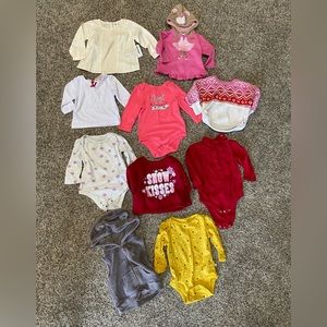 6-9 month girls shirts lot